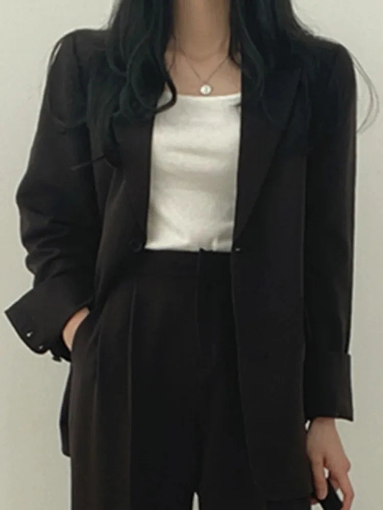 Korean Fashion Spring Women's Suits Casual Top Trousers 2 Piece Sets Women's Outfits Coats Slim Fit Blazers for Women Clothing