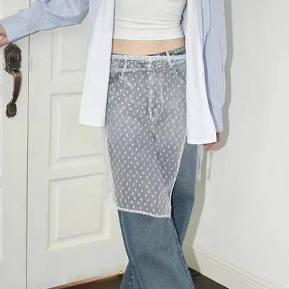 INS Blogger Lace Layered Gauze Skirt Y2k Streetwear Apron Wrap Skirt Lace Up Matching Pants Spicy Girl Stacked Y2k Wrap Skirt