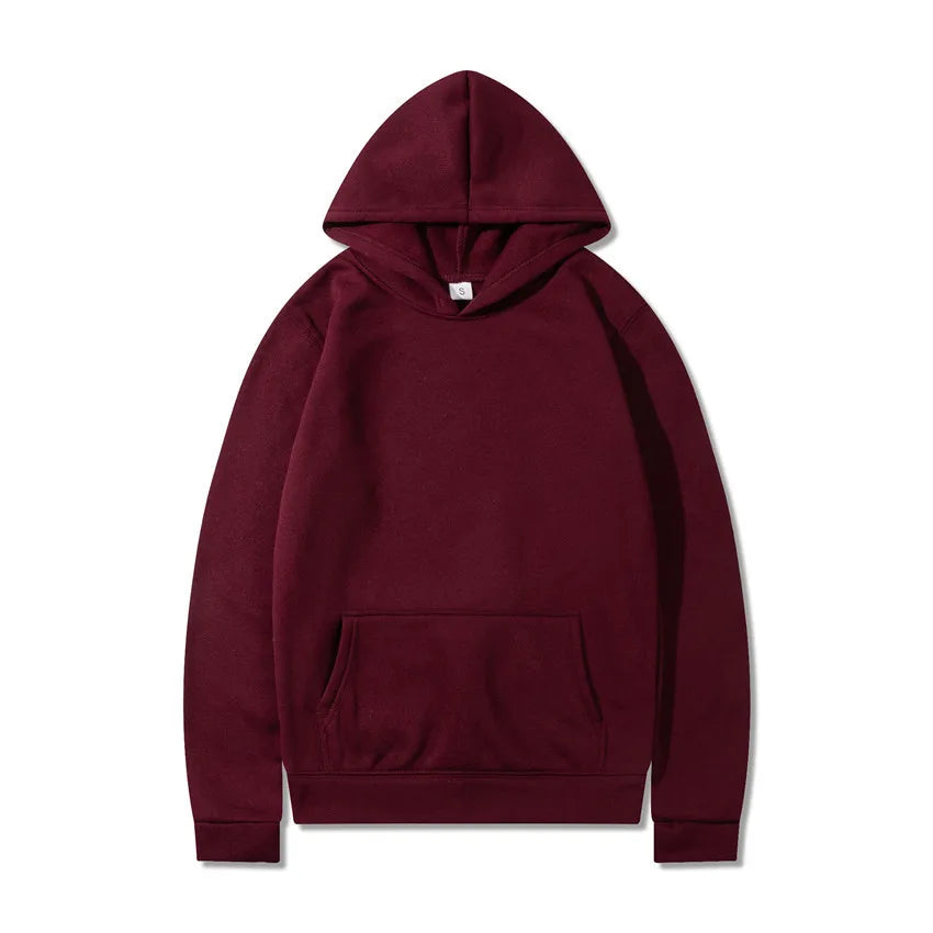 New Fashion Loose Hoodies For Men Spring and Autumn Casual Hooded Sweatshirt Men's Simple Tops Solid Color Thick Clothing Male