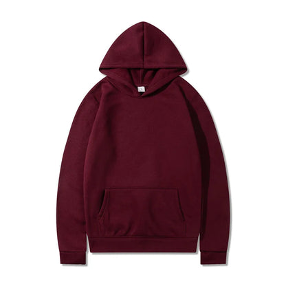 New Fashion Loose Hoodies For Men Spring and Autumn Casual Hooded Sweatshirt Men's Simple Tops Solid Color Thick Clothing Male