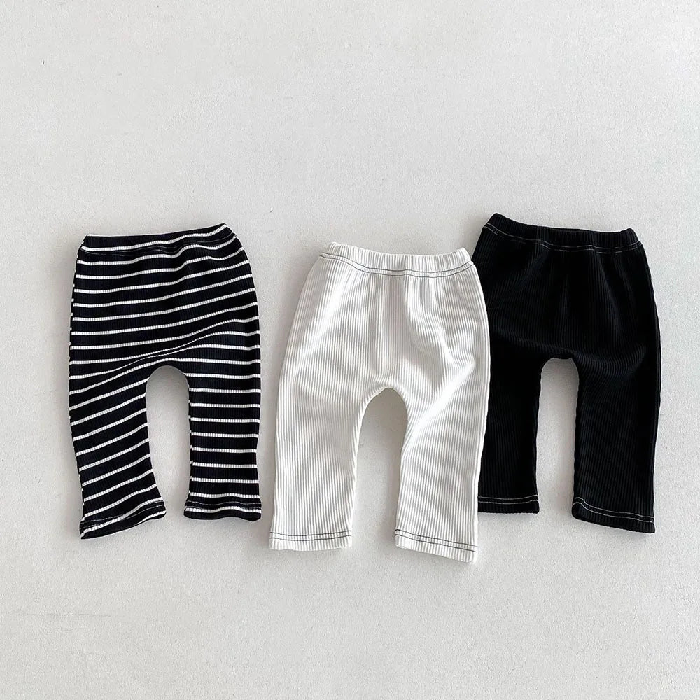 MILANCEL 2025 Autumn Baby Pants 0-3 Y Korean Style Toddler Girls Solid Big PP Leggings Infant Boys Cotton Slim Fit Trousers