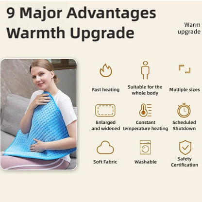 Electric Blanket with 10-Level Constant Temperature and Timer Function Heated Blanket for Legs/Abdomen/Hands/Full-Body Warmth