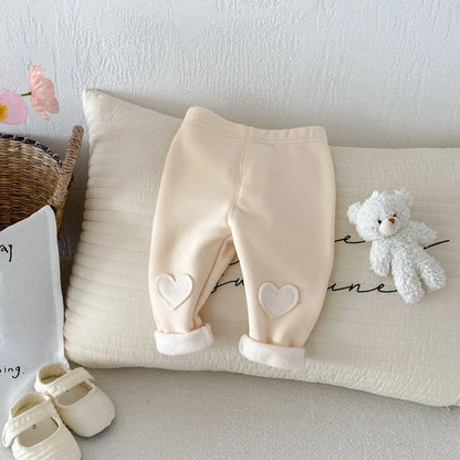 4646 Buy 2pcs Wholesale Baby Pant 2024 Winter New Girls' Leggings Korean Patch Plus Velvet 0-5 Years Baby Pants Trousers