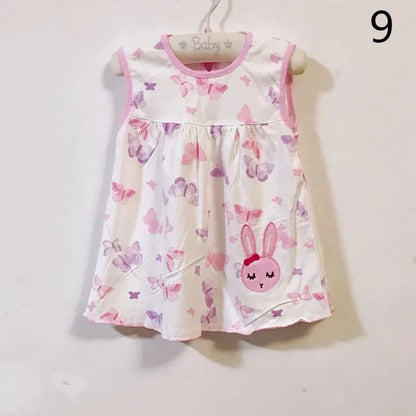 0-24M Newborn Cotton Flower Dresses, Baby Girls Summer Multi Pattern Clothes