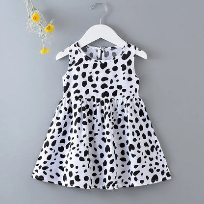 Casual Baby Girl Vest Cotton Infant Dress Toddler Sleeveless A-Line Pleated Kids Clothes Mini Princess Dress