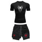 Men's Workout Compression Set Y2K Spider Printed Gym T-shirts Breathable Running Shorts Quick Dry Sports Rash Guard Sportwear Set
