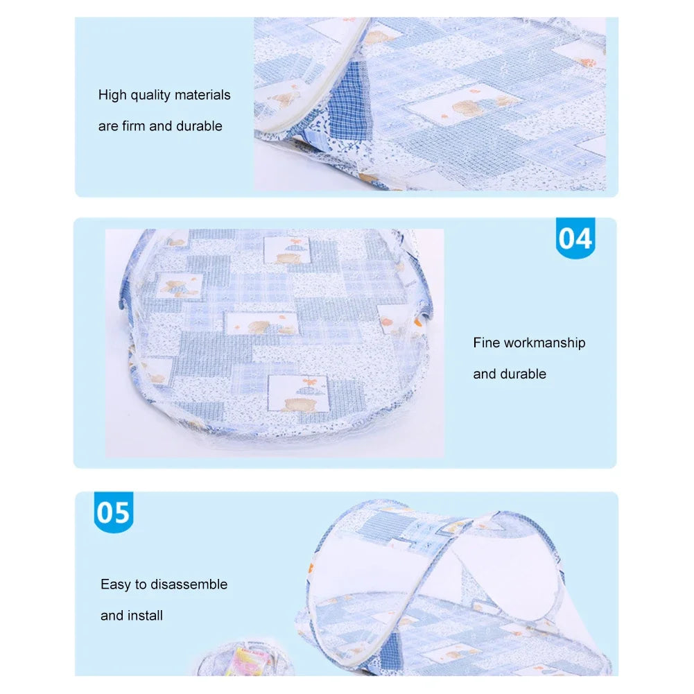 Portable Baby Crib Anti-Bug Net Foldable Summer Children Mosquito Net High Density Grids Tent for Newborn Infant