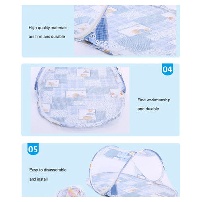 Portable Baby Crib Anti-Bug Net Foldable Summer Children Mosquito Net High Density Grids Tent for Newborn Infant