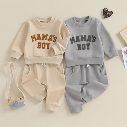 2025 Lorrainian 0-3Y Newborn Toddler Baby Boy Fall Winter Outfits Letter Crewneck Sweatshirt Casual Pants Set 2Pcs Clothes