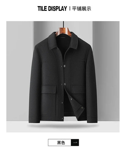 2025 Autumn/Winter New Double sided Woolen Coat High end Fabric Korean Edition Fashion Pure Handmade Woolen Coat Work Style