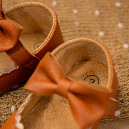 2025 New Baby Girls Shoes Bowknot Party Dress First Walker Anti-slip Non-slip Rubber Sole Infants Girl Crib Shoes