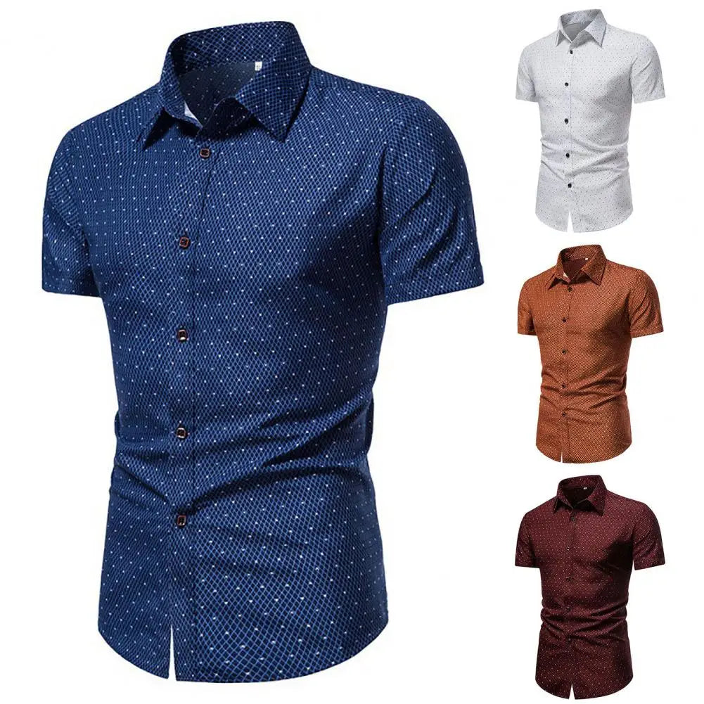 Summer Shirt for Men Daily Casual White Shirts Short Sleeve Button Down Slim Fit Male Social Blouse XL
