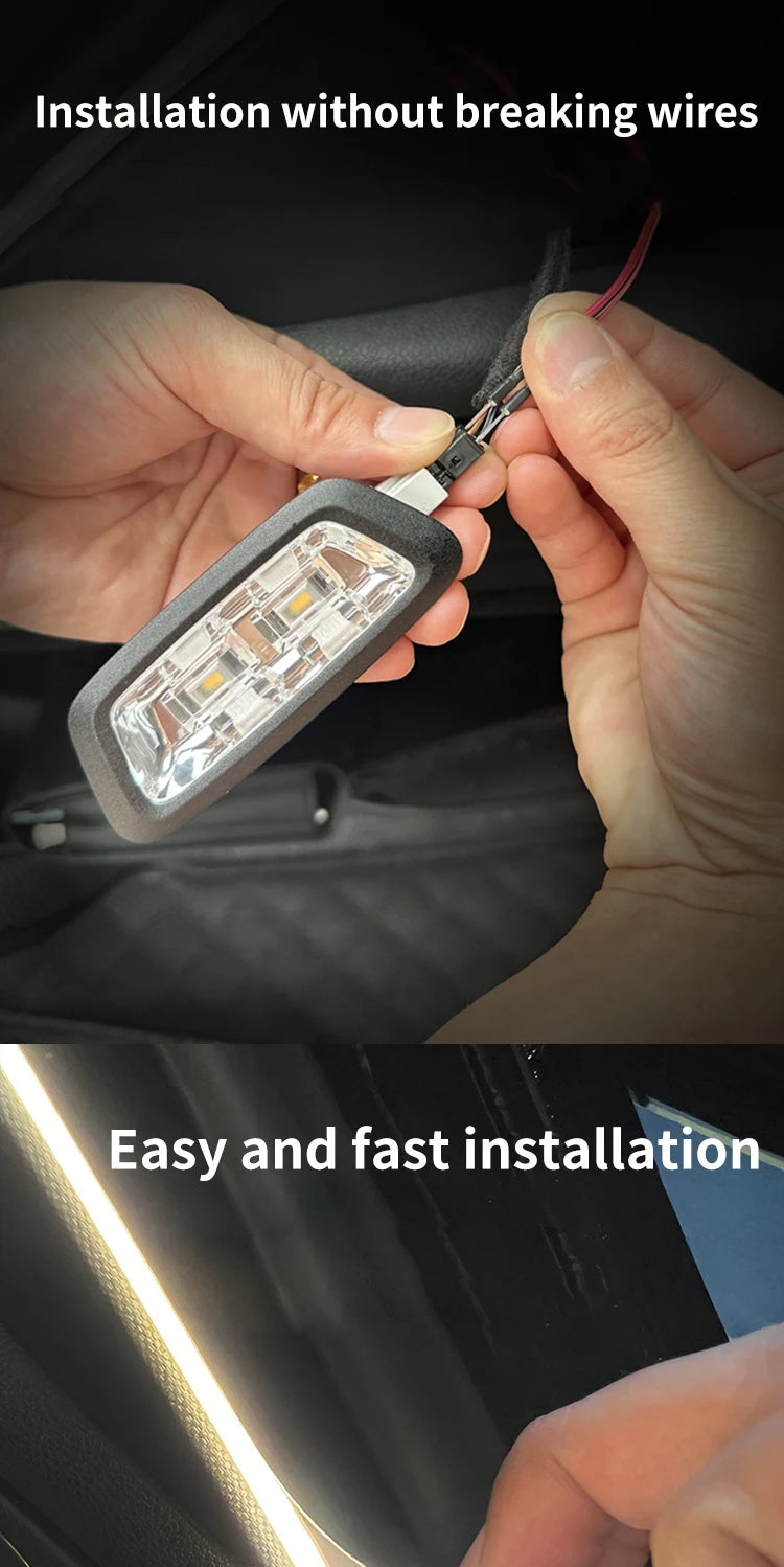Car high brightness trunk lighting ambient light interior decoration LED wiring free automatic sensing tailgate light strip