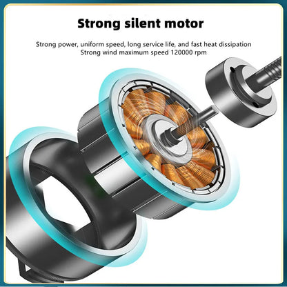 Wireless Hair Dryer Multifunctional  Air Duster Blower Travel Portable USB Rechargeable Negative Ions Blow Dryer