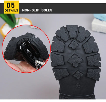Girls Boots Children Beading Short Boots Student Shoes Kids Waterproof Outdoor Boots Autumn Spring New Non-slip Boots