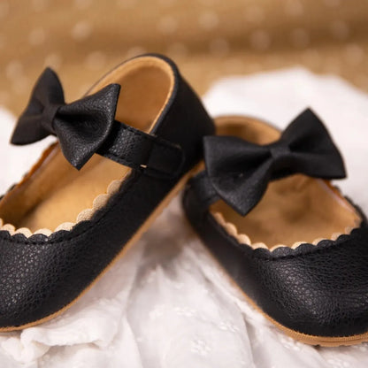 2025 New Baby Girls Shoes Bowknot Party Dress First Walker Anti-slip Non-slip Rubber Sole Infants Girl Crib Shoes
