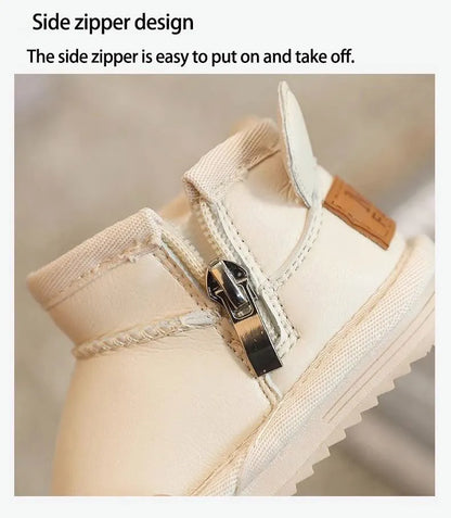 Children's Winter Snowy Boots Girls' Versatile Warm  Boys' Cotton Shoes Size 17-30