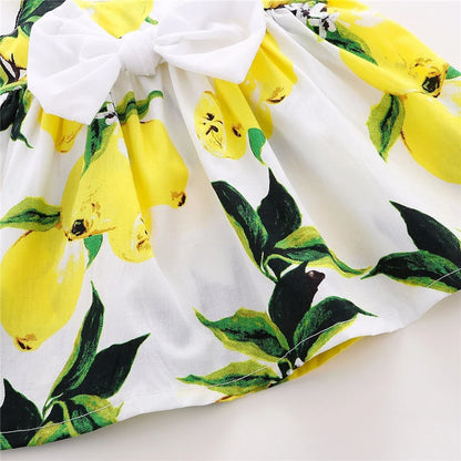 New Cute Printed Sleeveless Newborn Princess Dress Summer Baby Girl Dress Big Bow Baby Girl Birthday Dress Baby Girl Clothes