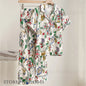 Fashion Print Flower 2PCS Pajamas Set Women Sleepwear Spring Summer Trouser Suits Lounge Wear Loose Satin Home wear Pajamas Suit