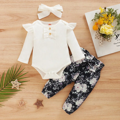 3Pcs Baby Girl Clothes Set Newborn Kids Clothing Children Toddler Girl Clothes Babe Girl Outfits Infant New Born Clothes