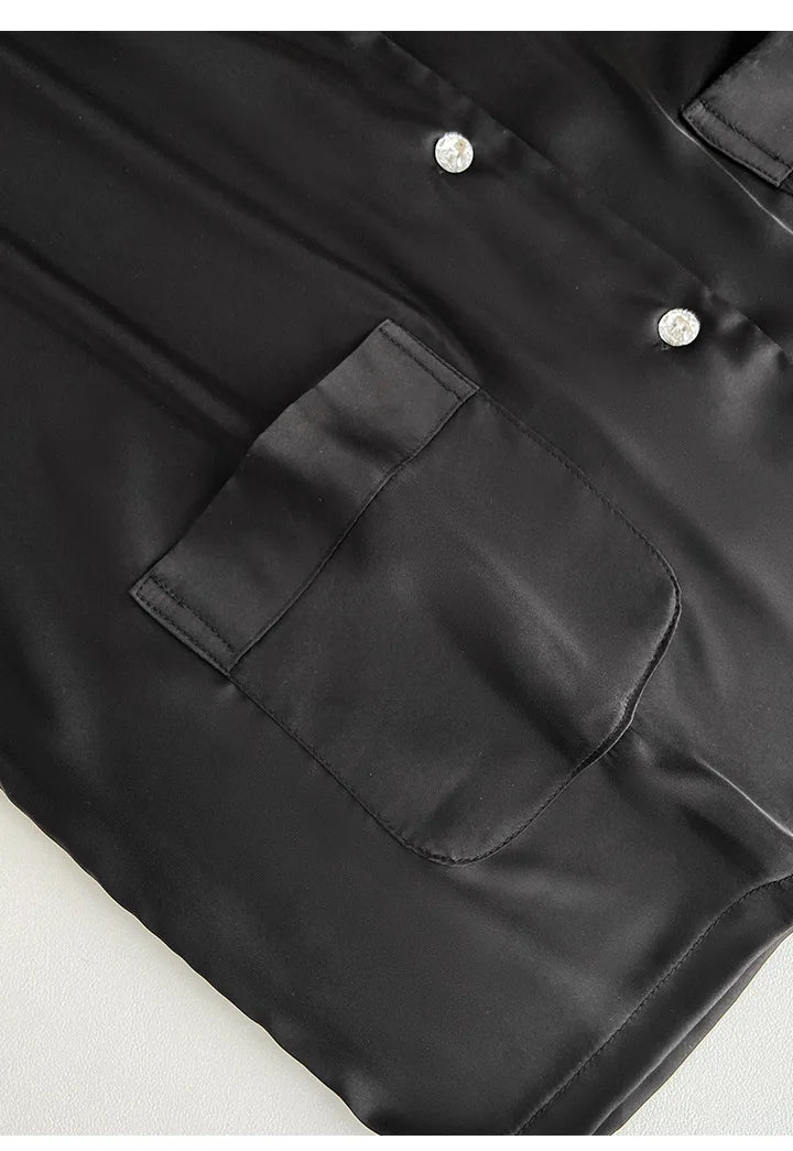 Spring Autumn Female Pajamas Trouser Set Luxury Feather Pink Bride Wedding Sleep wear Gift Sexy Loose Satin Home Wear Lounge wear