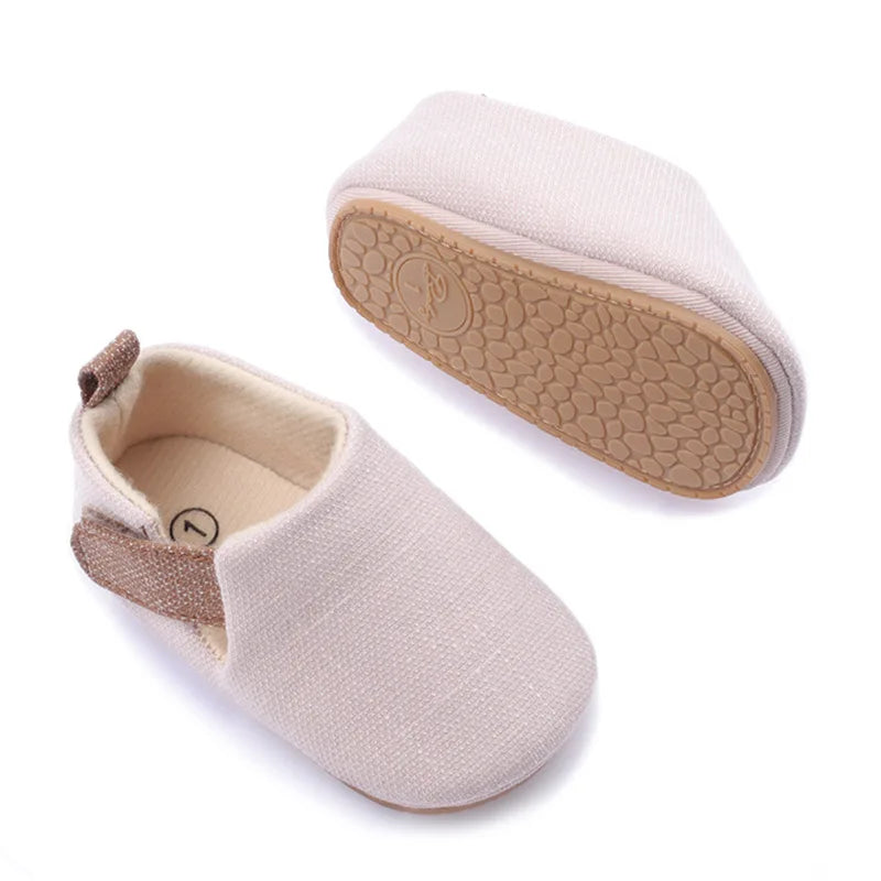Meckior Casual Baby Boys Girls Shoes Soft Sole Rubber First Walkers Non-slip Solid Color Outdoor Infant Newborns Crib Shoes