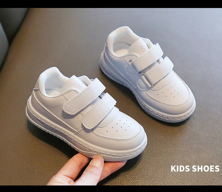 Autumn Kids White Sneakers Leisure Soft Bottom Fashion Boys Girls Sport Shoes All-match Children Trainers Non-slip Running Shoes