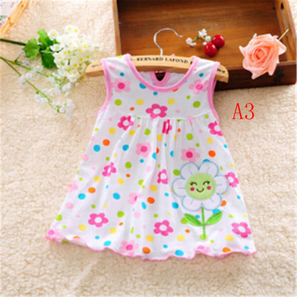 0-24M New born Cotton Flower Sleeveless Dresses Baby Girls Summer Multi Pattern Clothes Kids Princess Dress for 0-2Y Children