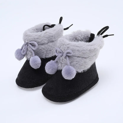 Newborn Toddler Warm Boots Winter First Walkers baby Girls Boys Shoes Soft Sole Fur Snow Booties Kids Snow Boots for 0-18M Bebe