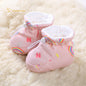 Newborn Baby Shoes for Boys Girls Winter Warm Thicken Plush Toddler Shoes Soft Sole Kids Short Booties Infant First Walker