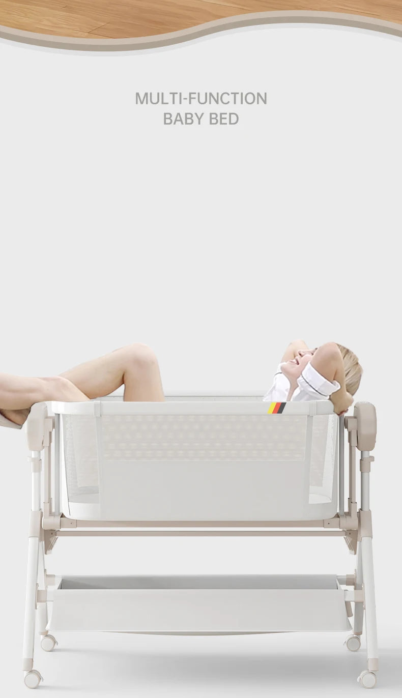 Folding cribs Baby bed Switch large bed Multifunctional infants and young children to move new baby bed