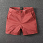 Men's Casual Cotton Shorts Summer Solid Color Slim Fit Loose Fit Thin Three-quarter Length Pants  Workwear