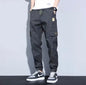 Men Pants Soft Fabric Multi Pockets Elastic Waist Spring Summer Cargo Pants Wear-resistant Jogger Trousers Simple Clothes