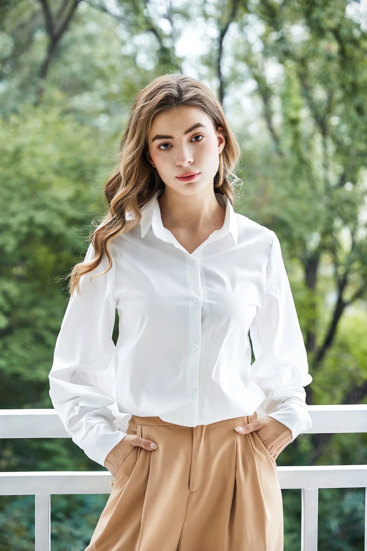 Lantern Sleeves Vintage Shirts Women Elegant White Women's Blouse with Lush Sleeves 2025 Fashion Button Up Shirt Black dropship