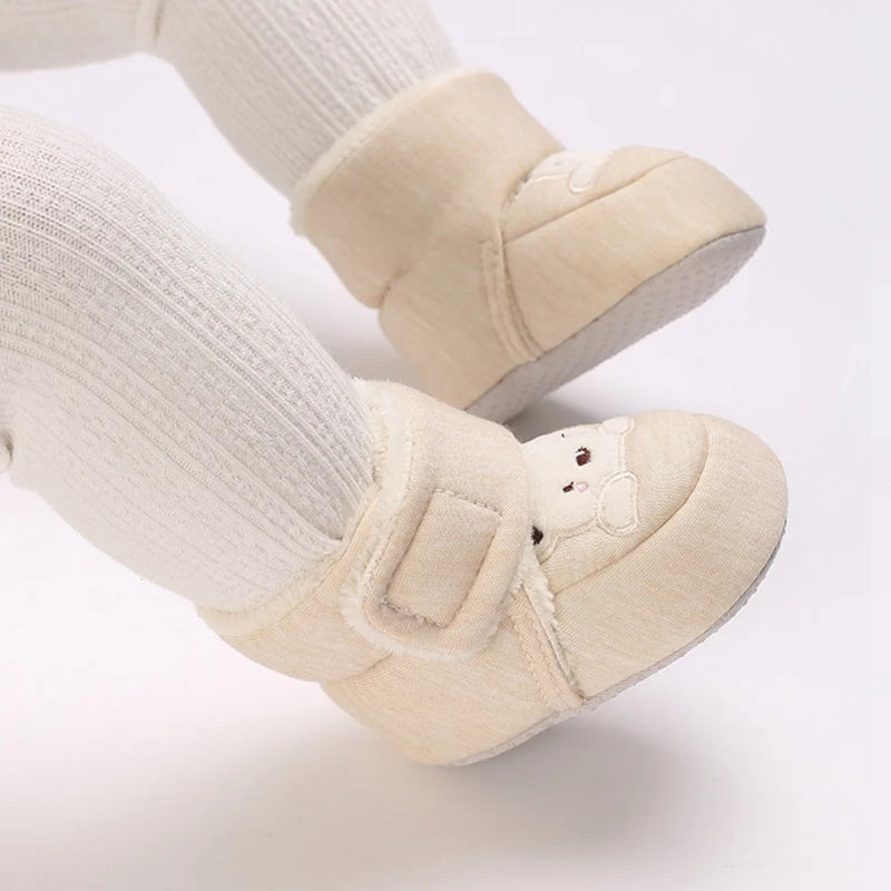 Winter Snow Baby Boots Cute Bear Warm Booties For Kids Soft Sole Infant Newborn Toddler Baby Girl Shoes