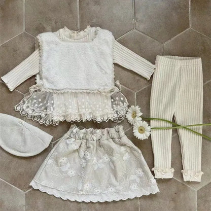 2025 Autumn New Baby Girl Ribbed Leggings Solid Tights For Infant Girl Cotton Casual Pants Toddler Versatile Slim Fit Trousers