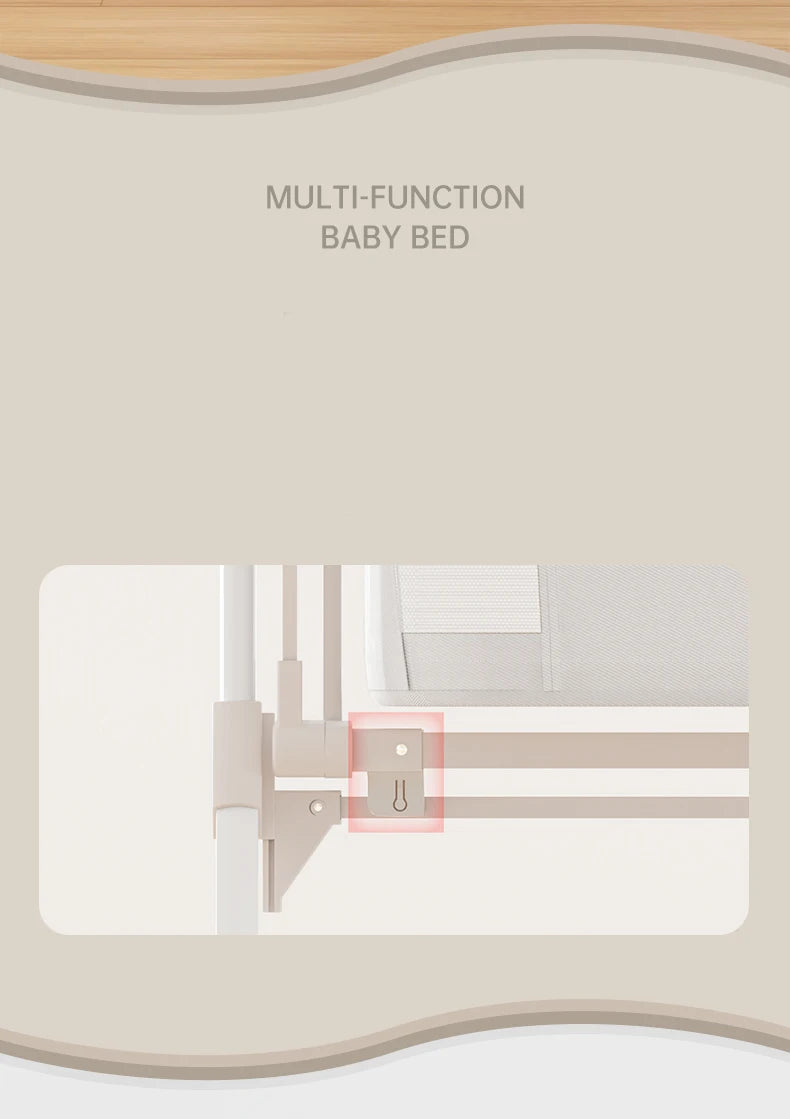 Folding cribs Baby bed Switch large bed Multifunctional infants and young children to move new baby bed