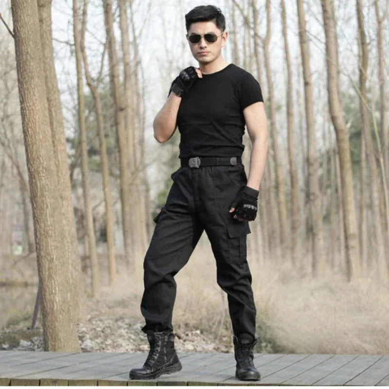 Black Military Tactical Cargo Pants Men Combat Tactical Sweatpants Men's Working Pants Overalls Casual Trouser Pantaloon Homme CS