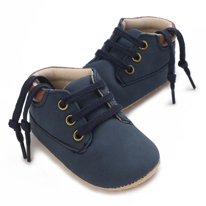 Fashionable 0-18M Boys and Girls' Shoes Classic Solid Color Leather Bottom Anti slip Preschool First Step Casual Sports Shoes