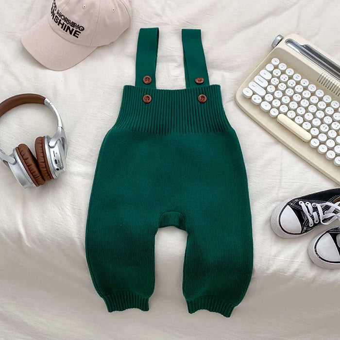 2025 New Autumn Infant Baby Knitted Jumpsuit Overalls Toddler Baby Boys Girl Trousers Knitted Solid Color Newborn Baby Pants