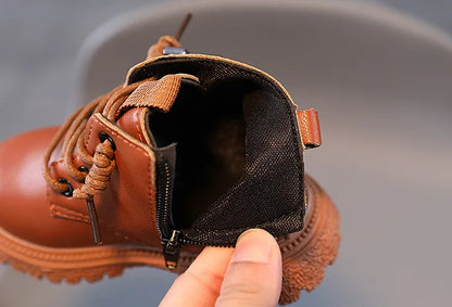 Spring Autumn Children Ankle Boots Classic Simple Black Boots for Girl Fashion Causal Kids Boots for Boys Leather Versatile Soft