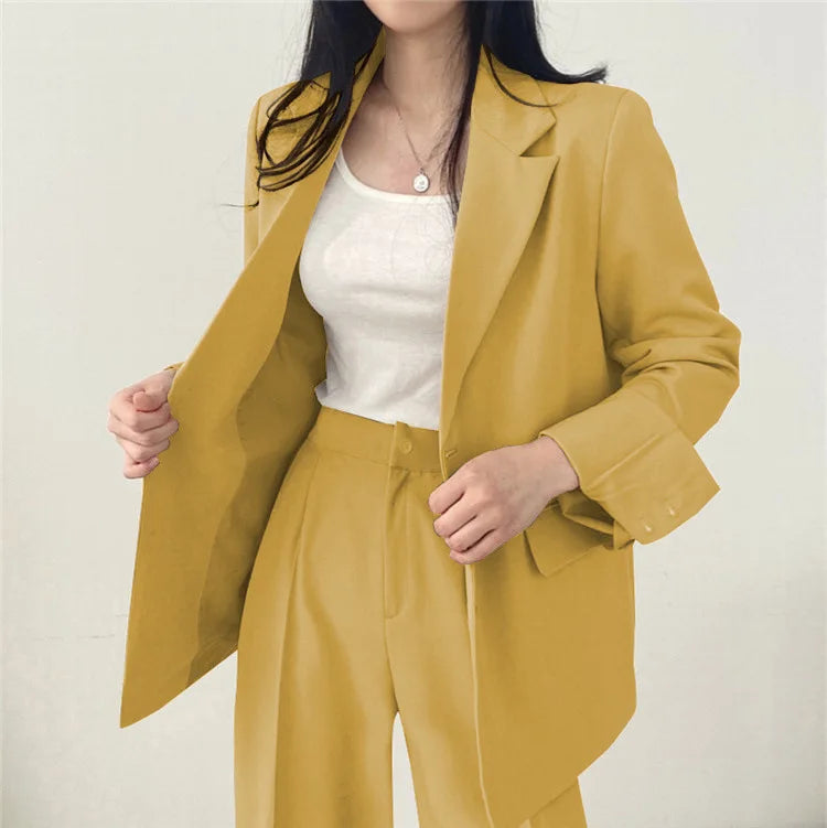 Fall Fashion Long Sleeve Blazer Mujer Pant Sets Blazers Women 2025 Casual Women's 2 Piece Outfit Set Suits Outwear