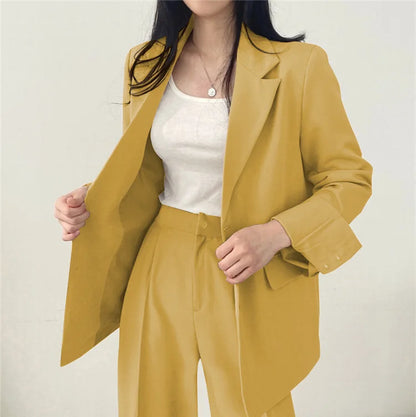 Fall Fashion Long Sleeve Blazer Mujer Pant Sets Blazers Women 2025 Casual Women's 2 Piece Outfit Set Suits Outwear