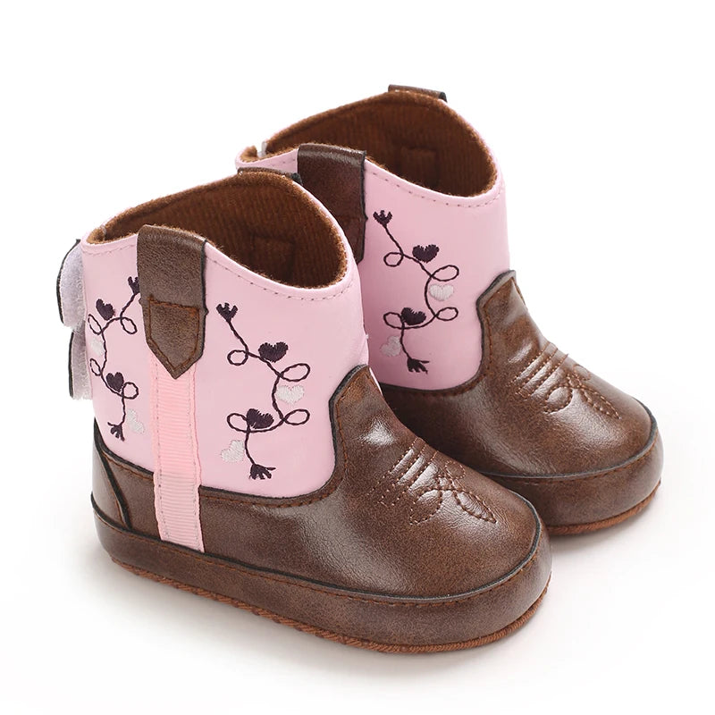 Baby Boots Made Of Soft PU and High-quality Cotton 2024 New Autumn and Winter Short Boots With Rubber Soles and Anti Slip Baby