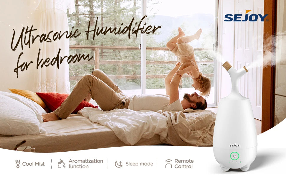 SEJOY Humidifiers for Large Room 5L Ultrasonic Cool Mist Humidifier for Bedroom Ultra Quiet Top Fill Air Humidifier for Baby