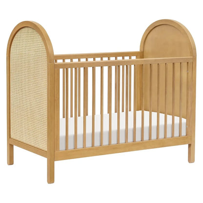 Bondi Cane 3-in-1 Convertible Crib with Toddler Bed Conversion Kit in Honey with Natural Cane, Greengard Gold Certified