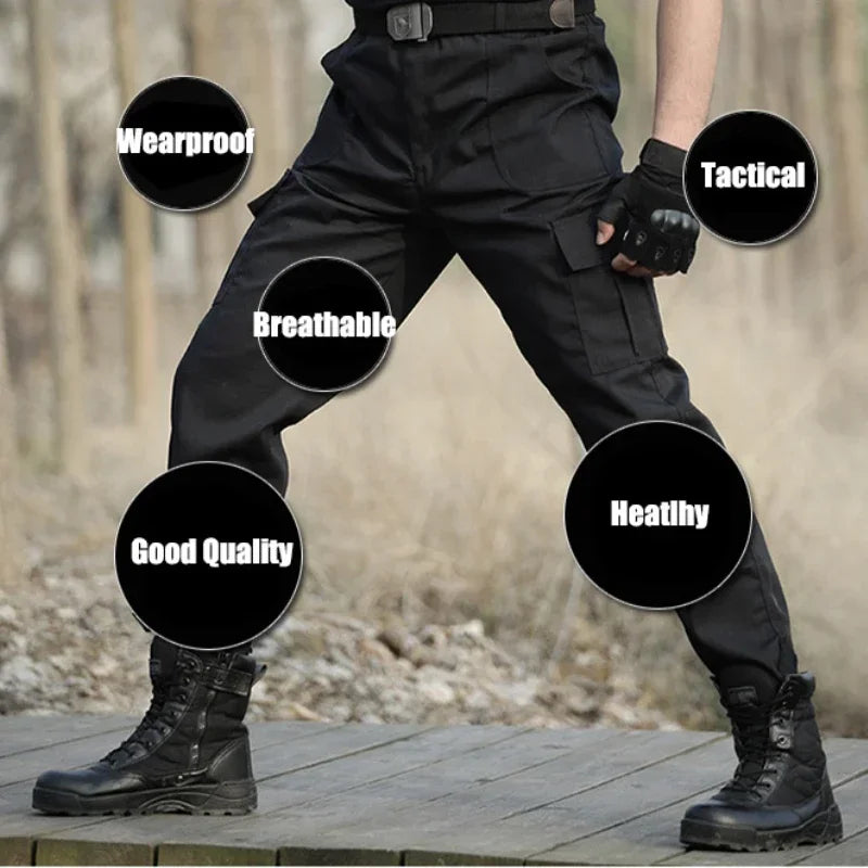 Black Military Tactical Cargo Pants Men Combat Tactical Sweatpants Men's Working Pants Overalls Casual Trouser Pantaloon Homme CS
