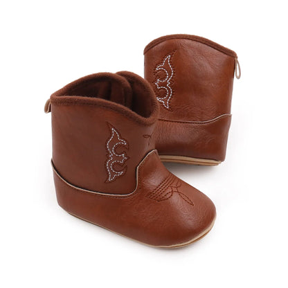 Baby Boots Made Of Soft PU and High-quality Cotton 2024 New Autumn and Winter Short Boots With Rubber Soles and Anti Slip Baby