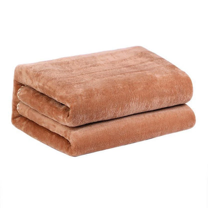 Heated Blanket With Dual Controls & Auto Shut-Off Ultra-Soft Flannel Brown Electric Warming Blanket Long 2000mm x Wide 1800mm