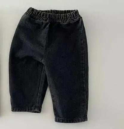 2025 Autumn New Baby Loose Denim Trousers Infant Toddler Casual Pants Fashion Boys Girls Versatile Pocket Jeans Kids Clothes